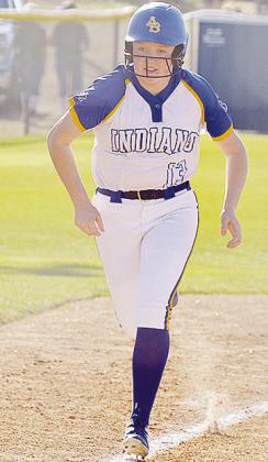 No. 13 Lauryn McHenry hustles home to score a run during the final game of the day against Canute. CDN | Sam Goodwyn