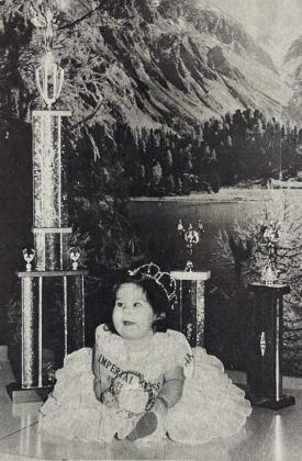 40 YEARS AGO Her trophies were larger than she was but that didn’t seem to bother little Sabrina Dungan, 7-month-old daughter of Mr. and Mrs. Charles Dungan Jr. of Arapaho. The tiny tot, who won first runner-up in the local Imperial Miss Pageant, placed