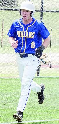 No. 8 Jiles Southall hustles home for the score for A-B during the final day of the regional tournament in the spring. CDN | Sam Goodwyn
