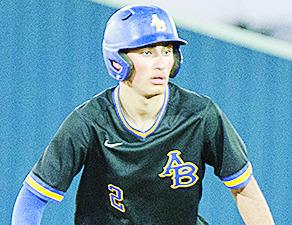 No. 2 Orsan Jubara watches the pitches from second during A-B’s game against Fletcher. CDN | Sam Goodwyn