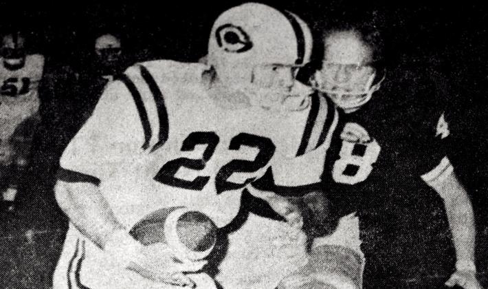 Randy Kiesau in action while playing for the Red Tornadoes. Kiesau was a defensive back for the Wichita State football team. He was killed when the team plane he was on crashed Oct. 2, 1970. CDN | Archive photo