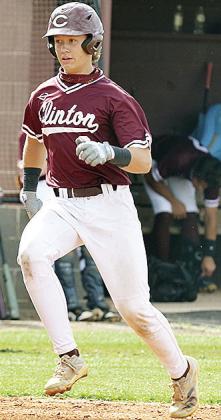 No. 2 Vince Jones hustles home during Clinton’s summer baseball game at home against Elk City. CDN | Sam Goodwyn