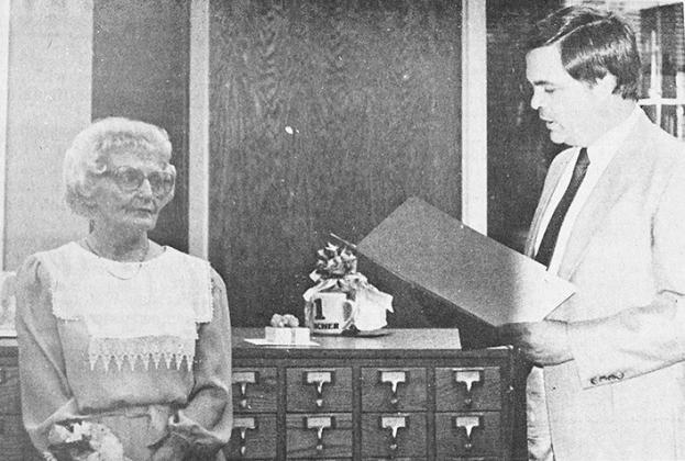 40 YEARS AGO Eleanor Oster listened as Clinton High School principal, Ron Schimmel, read a proclamation signed by Mayor Pat Cornell designating June 2 as Eleanor Oster Day in Clinton. The proclamation was read at a reception held on that date to mark her