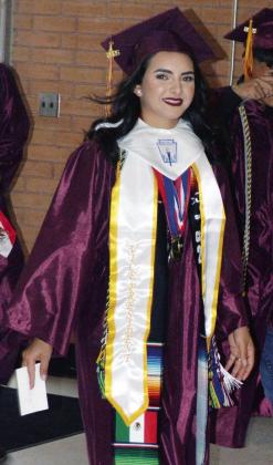 Idalia Pelayo Uribe was fully dressed with all her awards for her senior graduation.
