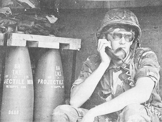 40 YEARS AGO Pvt. 1st Class Jim White, Clinton, a member of Detachment 1 Batery B 1st Battalion 171st Field Artillery was shown during field training exercises at Fort Sill, with the Oklahoma National Guard.