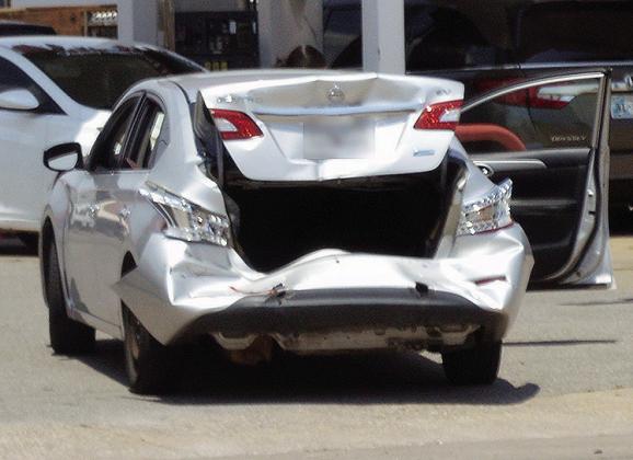 This vehicle received the worst of the damage in a two-car collision Thursday afternoon in the 900 block of Gary Boulevard. It is believed there were no serious injuries. CDN | Christian Jacobsen