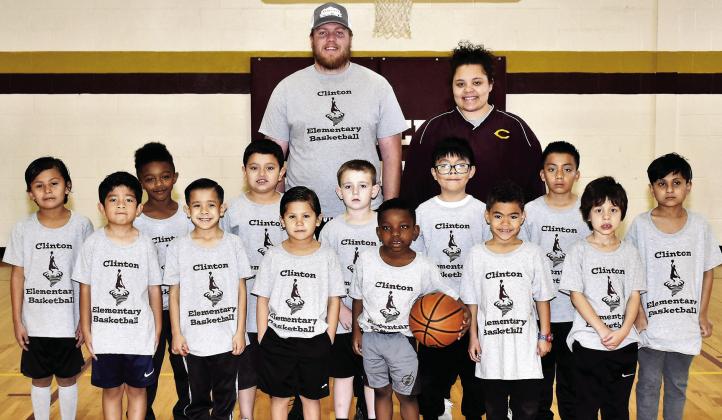 The Clinton Peewee Basketball boys’ Gray Team this season consisted of front