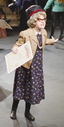 Madison Basler dressed up as the character Bitsy Botana tries to get an exclusive contract in the play “James and the Giant Peach Jr.” at Southwest Playhouse. CDN | Christian Jacobsen