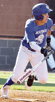 A-B’s Jack Goldsberry hustles toward first after getting a hit during the Indians’ game Tuesday in Clinton. CDN | Sam Goodwyn