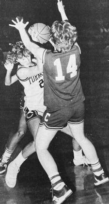 40 YEARS AGO Clinton forward Rachelle Scales is bedeviled by a pair of Devilettes, including Susan Balzer. The Lady Tornadoes won that game, 34-32, handing Cordell its first loss of the season.