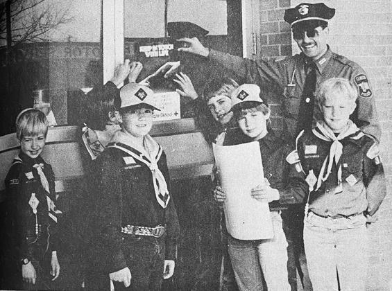 40 YEARS AGO Local scouts helped prepare for the upcoming Red Cross Blood Drive by posting a sign at the Clinton Police Department. Pictured in front, from left, were Matt Evans, Darren Lamar, Aaron Hunter and Derek Rhodes; back, scouts Ryan Tharel and Er