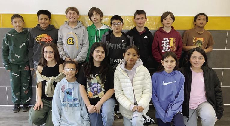 Fifth-grade math club students include front, from left, Sarahbeth Shinn-Houchin, Mya Pitts, Miley Gallegos, Adrianah Rhoads, Alia Arnold, and Genesis Pina; back, Carlos Aispuro, Ethan Gallegos, Braxtyn Taylor, Xhander Backlott, Isaac Gonzalez, Lucas Ray, Dean Lund, and RJ Staten. CDN | Courtesy photo