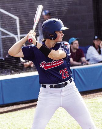 Former Clinton softball player, Kenzie Kauk, focuses on the pitcher during an at bat in a game for Seminole State this year. CDN | Courtesy Photo