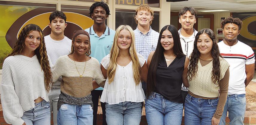 Clinton High School homecoming candidates include, front left, Alyvia Williams, Peyton Clonce, Jocelyn King, Danna Mendieta, Savana Martinez; back, Sutton Hernandez, Atticus Thompson, Vince Jones, Ronnie Redshin, and Derren Hester. Homecoming will be Frid