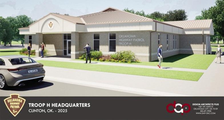 An architectural rendering of the new Oklahoma Highway Patrol Troop H Headquarters to be located at 217 W. Gary Blvd. The new facilities will almost double the size of the troop’s current base of operations. CDN | Courtesy photo