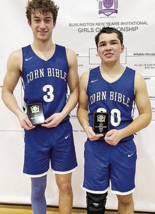 The Crusaders finished in third place in the boys’ side of the bracket as they took down Shidler. Liston Lively, left, and Zach Zybach represented the Crusaders on the All-Tournament team. CDN | Courtesy photo