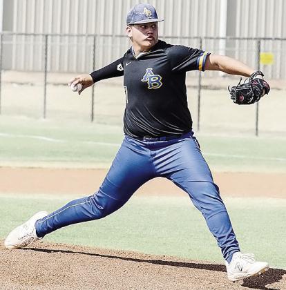 Arapaho-Butler’s Luke Bailey pitches during the Indians’ home-opening win Monday over the Hydro-Eakly Bobcats. CDN | Sam Goodwyn