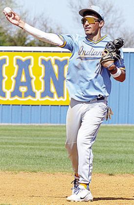 No. 21 Orsan Jubara throws the ball toward third during A-B’s game against the Terriers. CDN | Sam Goodwyn