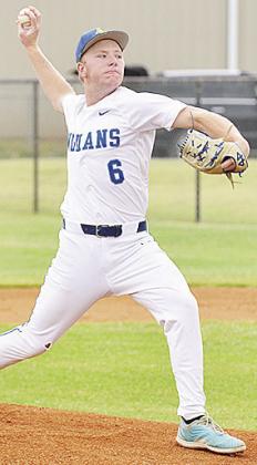 No. 6 Jiles Southall pitches during his season-opening start at home on the mound Saturday CDN | Sam Goodwyn