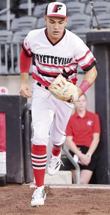 Caden Powell takes the field during a Fayetteville Woodpeckers’ game this season. CDN | Courtesy photo
