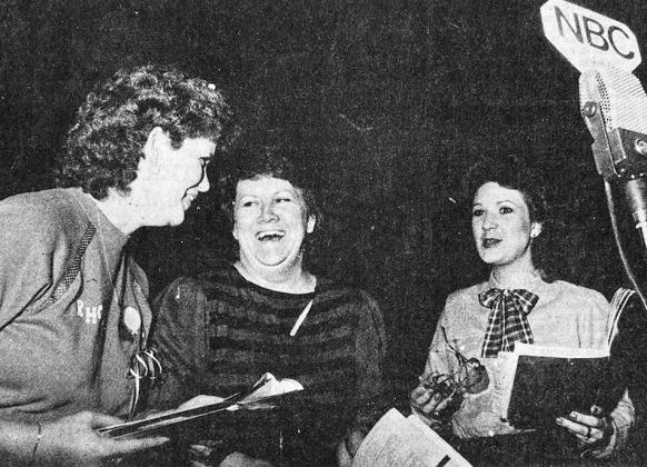40 YEARS AGO Hamming it up for a practice session during a radio show scene of the musical production of “Annie” were the three Boylen sisters, from left, Rhonda Lacy of Clinton, Andrea Unruh of Weatherford and Sheila Barrick of Clinton.