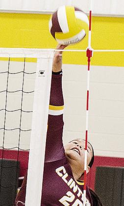 Aracelie Chavez tips the ball back over the net Friday against Pathways. CDN | Sam Goodwyn