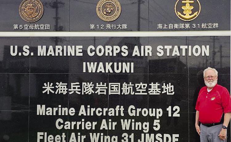 Robert Johnston stands at the entrance of a U.S. Marine Corps Air Station in Iwakuni, Japan. CDN | Courtesy photo