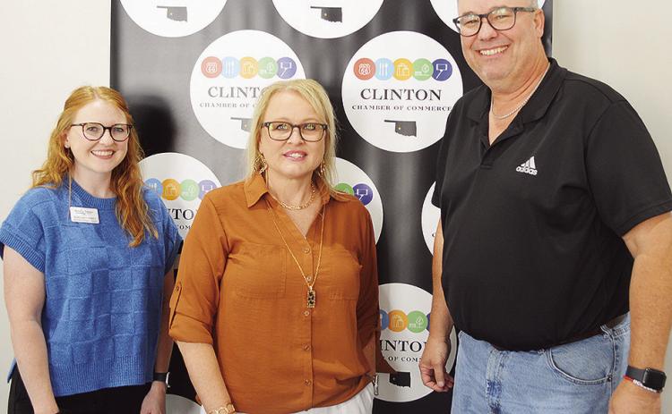 From left, Burgundy Howe, Dee Henderson and Billy Goodwin were voted in as new board members of the Clinton Chamber of Commerce during the Chamber Luncheon Wednesday at the Frisco Center. CDN | Micah Ashcraft