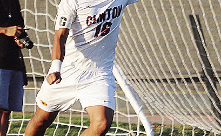 Clinton’s Eli Velez performs a goal kick during the Class 4A State Semifinals Tuesday in Sallisaw. Sequoyah County Times | David Seeley