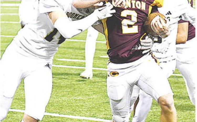 No. 2 Marcelo Juarez fights through a defender during Clinton’s home game against Woodward this season. CDN |John Kinsey