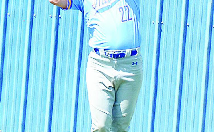 No. 22 Aiden Casas catches the ball for the final out of the second inning in the home game against Thomas. CDN | Sam Goodwyn