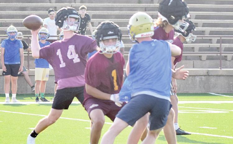 CHS football participates in 7-on-7 drills