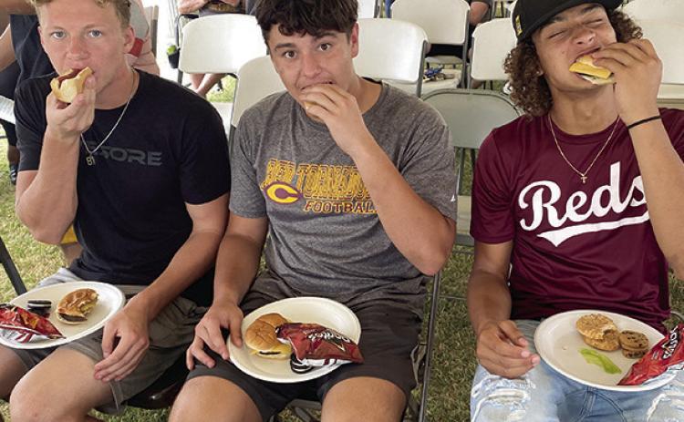 Chowing down at meet the players