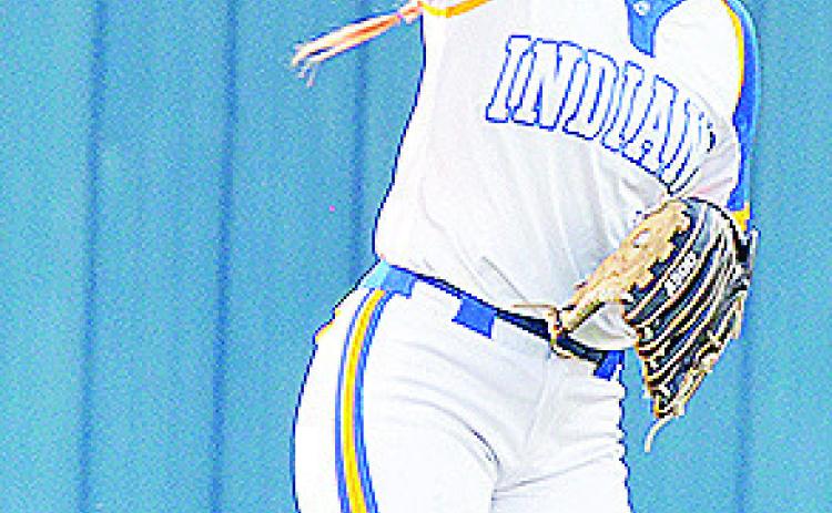A-B’s Jordan Lambeth throws the ball in during the Lady Indians’ home game against Canute. CDN | Sam Goodwyn