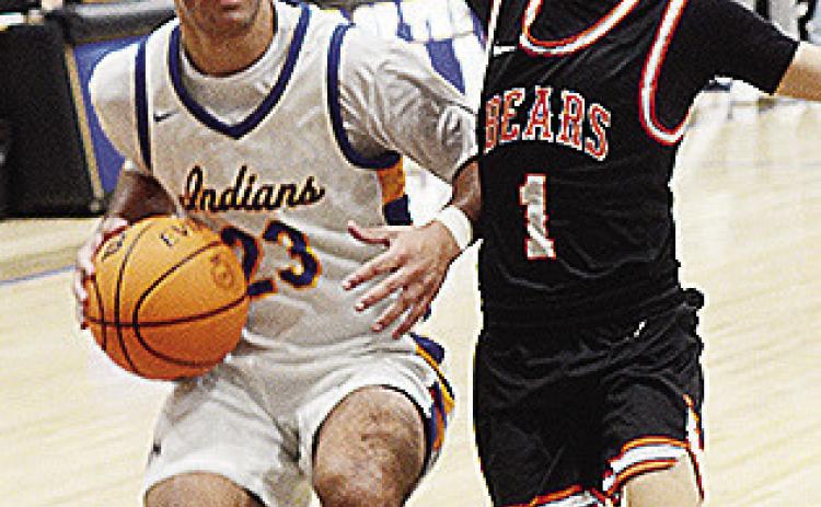 Arapaho-Butler’s Orsan Jubara drives against the defender during the Indians’ home game last year against Cheyenne-Reydon. CDN | Sam Goodwyn