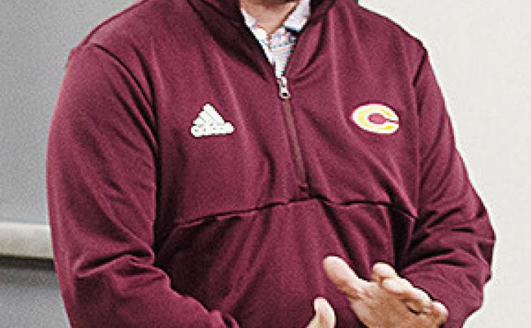 Newly hired Clinton head football coach Trevor Powers speaks with the Board of Education after being approved to take over the team during Monday’s meeting at the board office. CDN | Sam Goodwyn