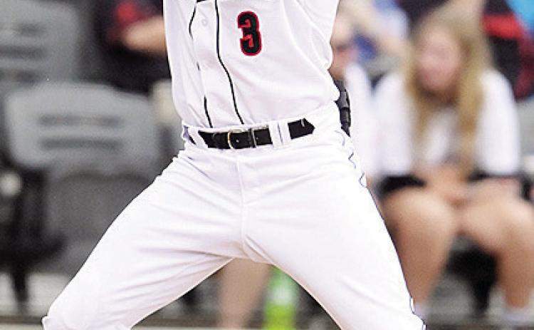 Caden Powell gets focused at the plate during a recent Fayetteville Woodpeckers’ game this season. CDN | Courtesy photo