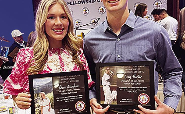 Clinton’s Grace Meacham, left, and Craig Hunter were recently recognized as FCA All-Stars. CDN | Courtesy Photo