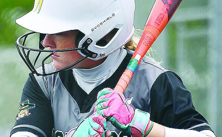 Jaycee South tenses up during an at bat for Western Oklahoma State College. CDN | Courtesy photo