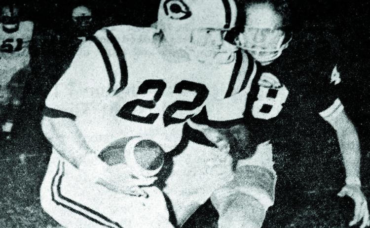 Randy Kiesau in action while playing for the Red Tornadoes. Kiesau was a defensive back for the Wichita State football team. He was killed when the team plane he was on crashed Oct. 2, 1970. CDN | Archive photo