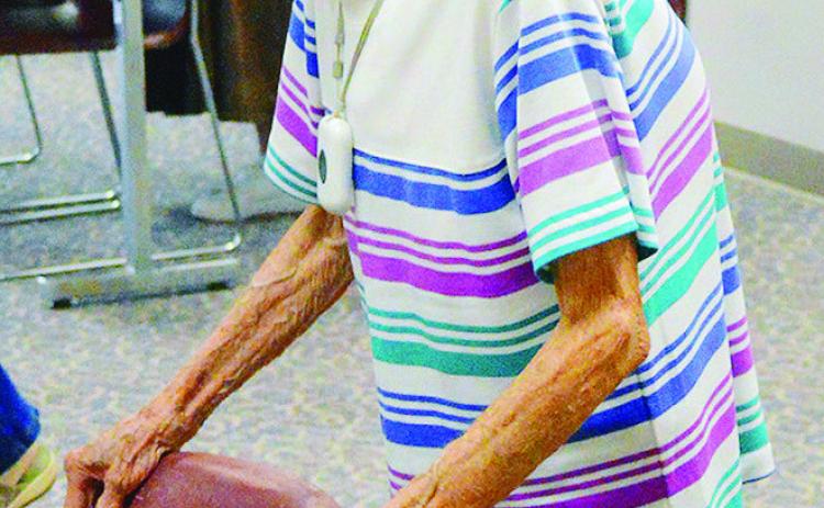 Betty Madison flexes her hip muscles during the low-impact exercise class Thursday at Clinton Regional Hospital. CDN | Christian Jacobsen