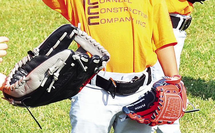 Cal Adams pulls his arm back as he prepares to throw the ball during warmups prior to one of his Noon Lions Club T-Ball games. CDN | Sam Goodwyn