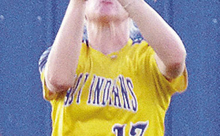 Dalaynie Lee catches the ball for the out against Drummond Thursday in A-B’s second game of the regional touranment. CDN | Sam Goodwyn