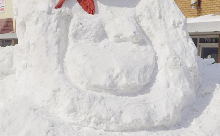 What to do with an overabundance of snow piled up on the road? Make a snow teddy bear of course. That was the case in this creation located in the 700 block of Frisco Avenue. CDN | Micah Ashcraft