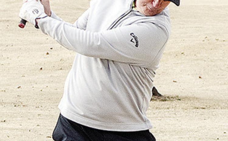 Bob Jacobson takes a swing during a round of golf Wednesday at Riverside Golf Course. CDN | Sam Goodwyn
