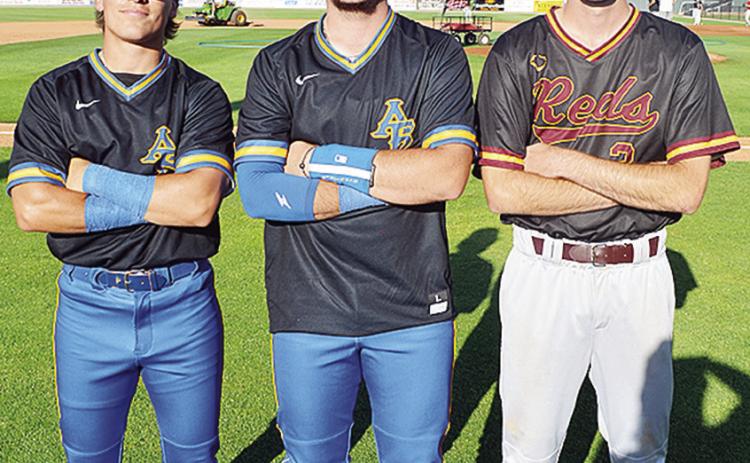 The annual WOBCA game was held Wednesday in Weatherford. Four area players were selected to play. Pictured, from left, are Arapaho-Butler’s Aiden Casas and Decker Davis, and Clinton’s Craig Hunter. Not pictured is Clinton’s Ayden Crumley. CDN | Sam