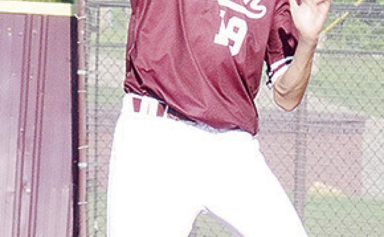 No. 19 Conner Meget catches the fly ball at first for the out during Clinton’s home game Friday against Weatherford. CDN | Sam Goodwyn