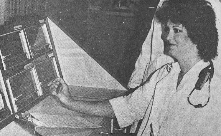 40 YEARS AGO Monitoring heart patients’ progress at the Clinton Regional Hospital Cardiac Care Unit were registered nurses Jeri Wells, seated, and Violet Miller, who had gained certification in Advanced Cardiac Life Support care through a workshop spons
