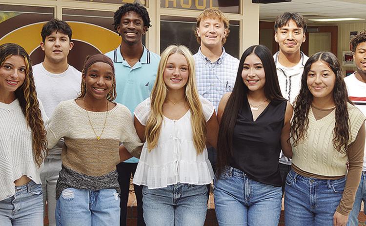 Clinton High School homecoming candidates include, front left, Alyvia Williams, Peyton Clonce, Jocelyn King, Danna Mendieta, Savana Martinez; back, Sutton Hernandez, Atticus Thompson, Vince Jones, Ronnie Redshin, and Derren Hester. Homecoming will be Frid