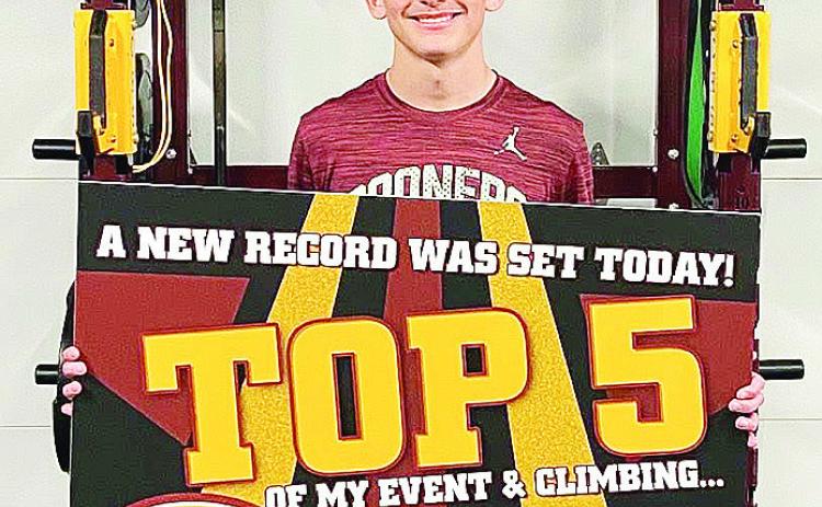 Clinton’s Bentlee Hernandez smiles after cracking the top-five in school history for his events at the Clancy Classic track and field meet at Bishop McGuiness last week. CDN | Courtesy photo